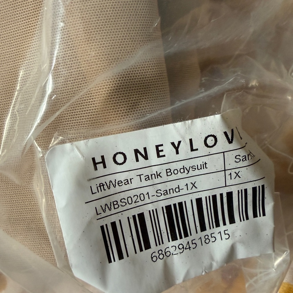 Honeylove liftwear tank bodysuit 1X sand - Picture 2 of 6